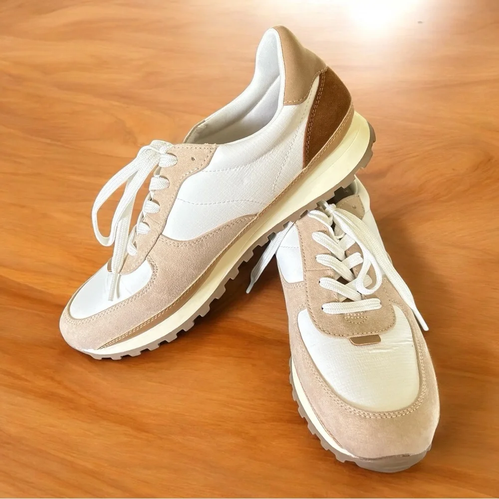 Women’s Universal Thread Maria Sneakers White and Tan Size 11 - Picture 1 of 9